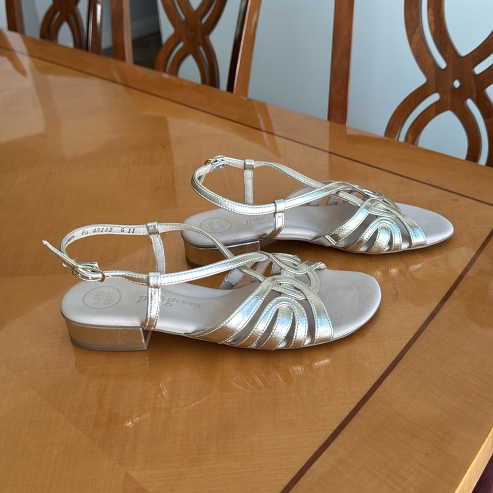 Paul green Elegant Silver Strappy Sandals size 9